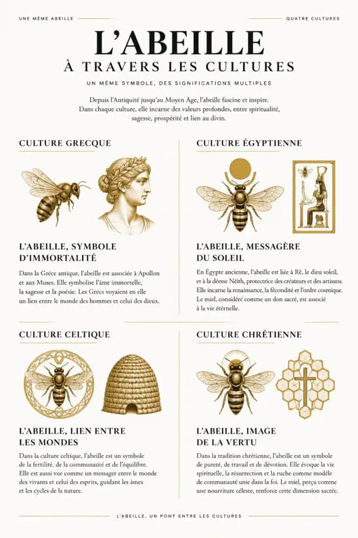 Symbolisme de l'abeille à travers les cultures grecque, égyptienne et chrétienne