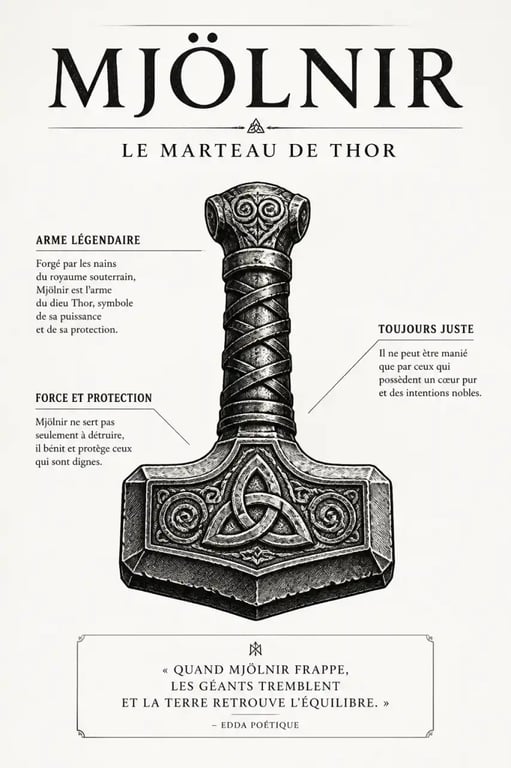 Symbole mythologie nordique : le Mjölnir, marteau de Thor