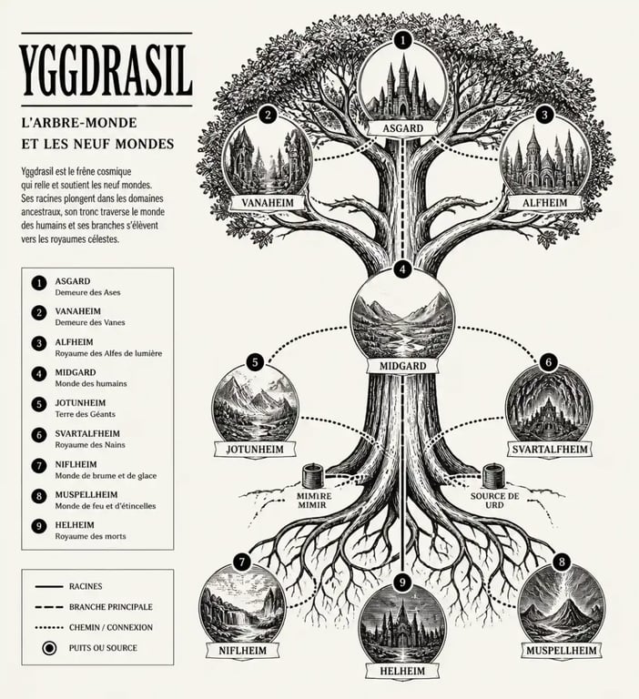 Symbole mythologie nordique : l'arbre Yggdrasil