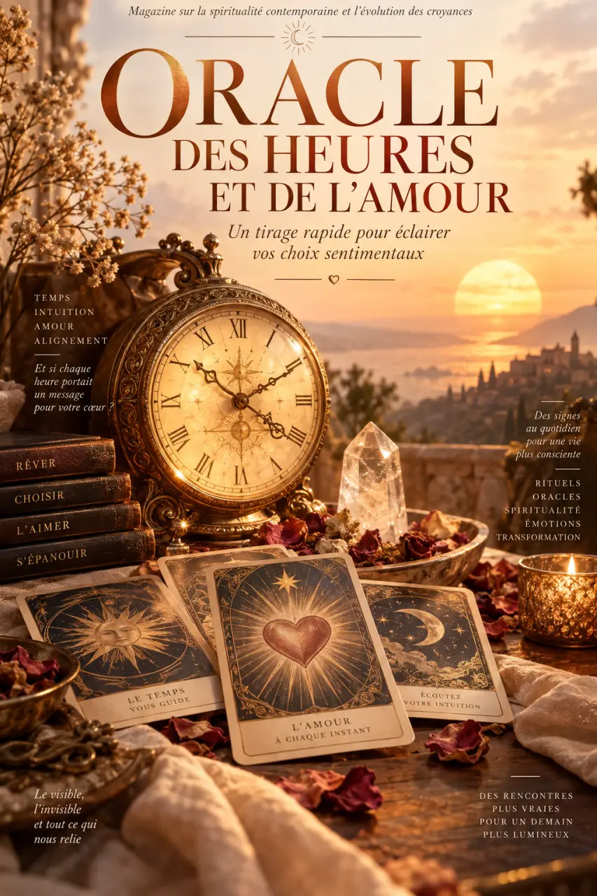 Oracle des heures et de l’amour : un tirage rapide pour éclairer vos choix sentimentaux