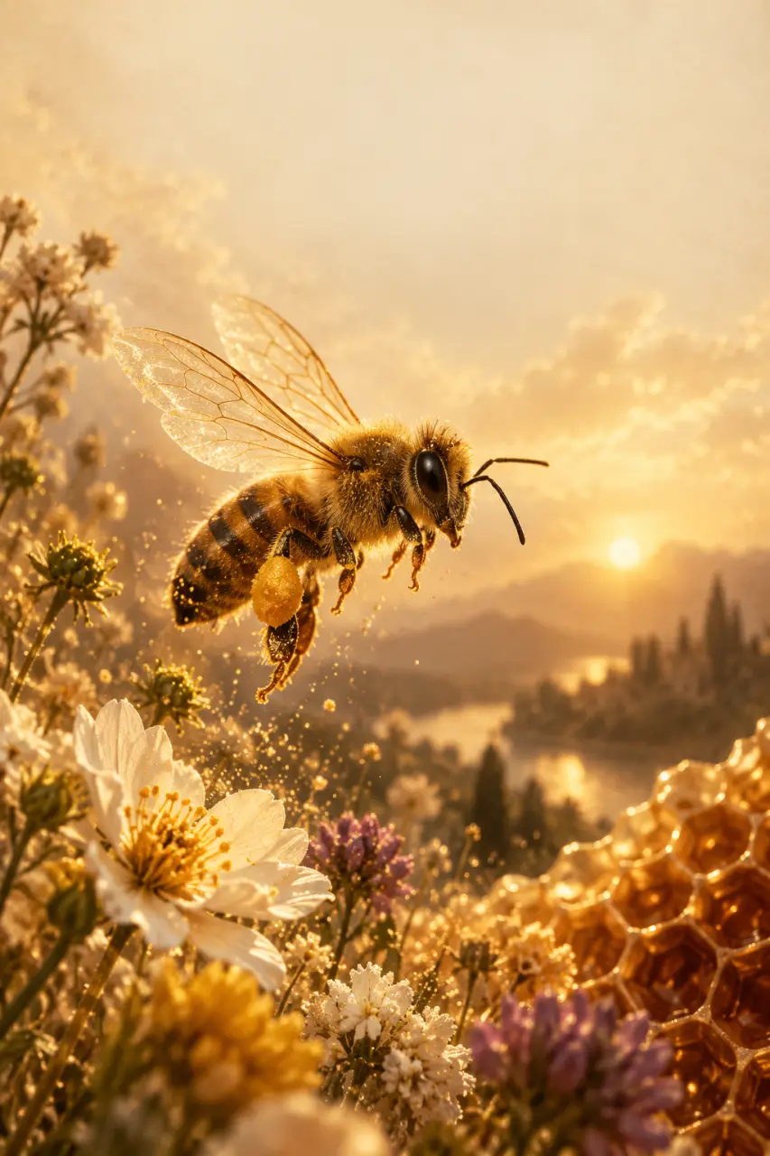 L’animal totem abeille symbolise la coopération, la persévérance et l’équilibre